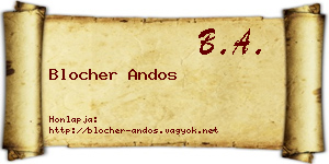 Blocher Andos névjegykártya